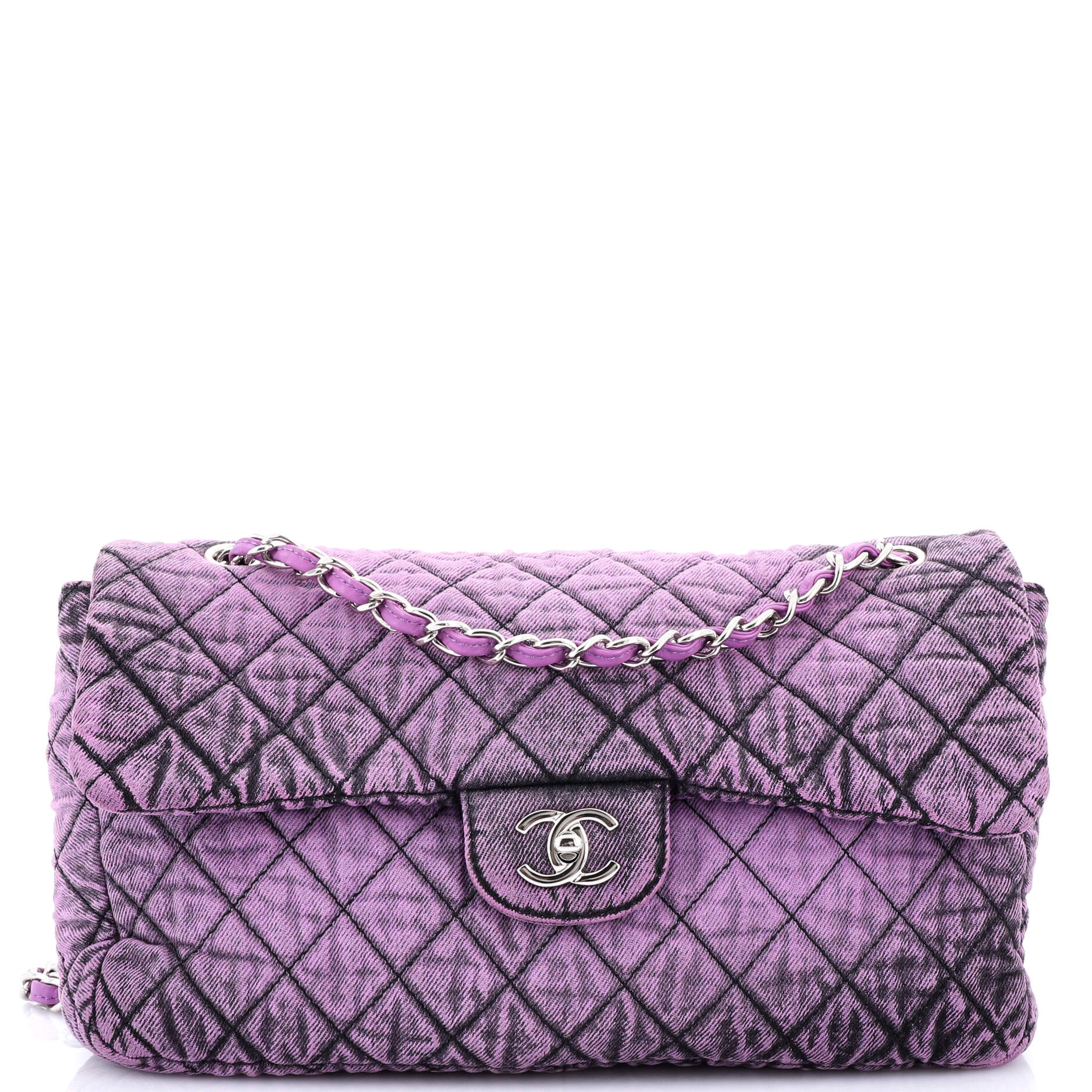 Chanel Denimpression Flap Bag Quilted Distressed Denim Medium