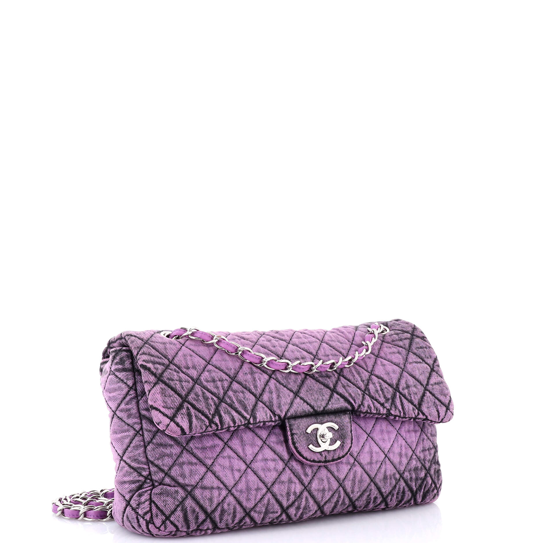 Chanel Denimpression Flap Bag Quilted Distressed Denim Medium