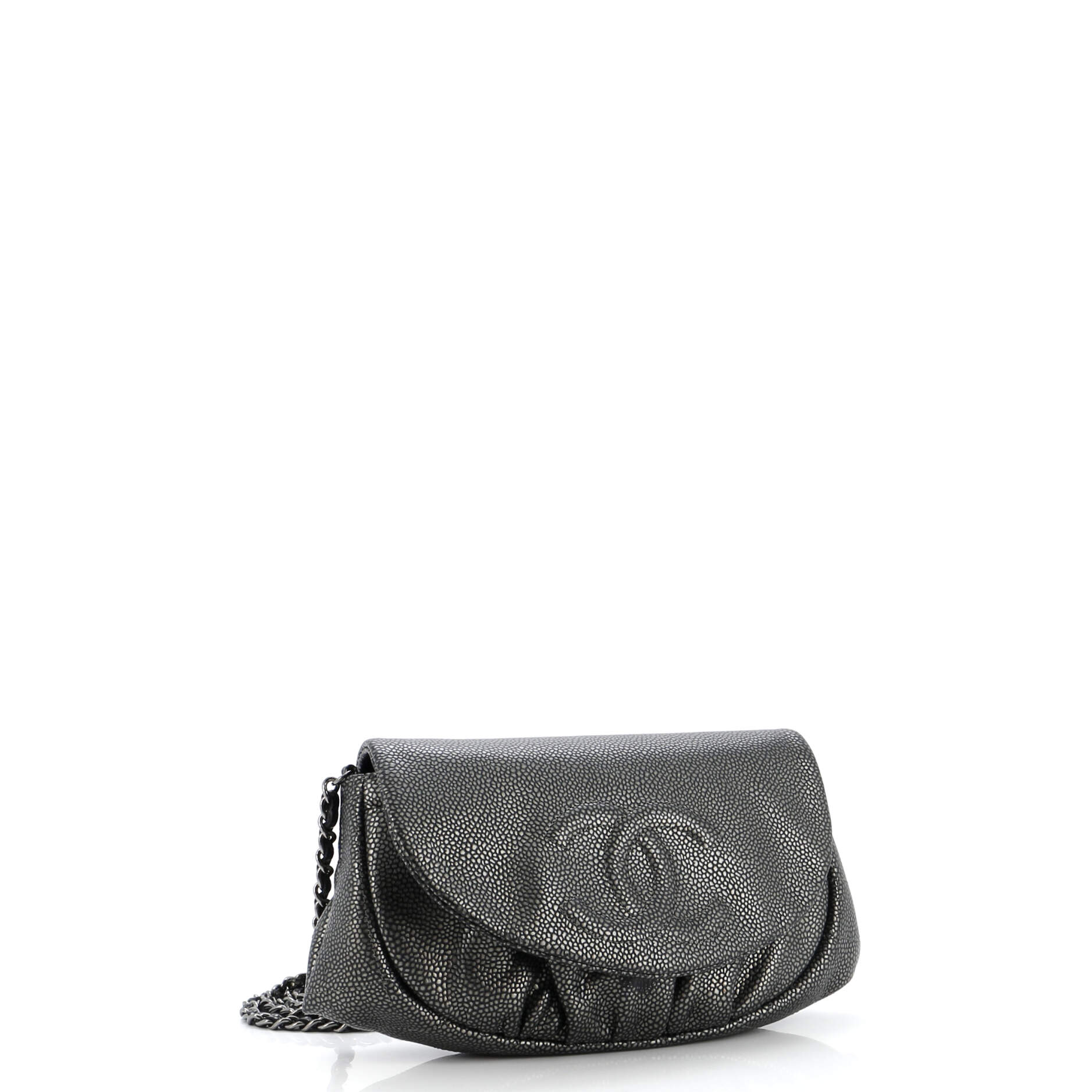 Chanel Half Moon Wallet on Chain Caviar