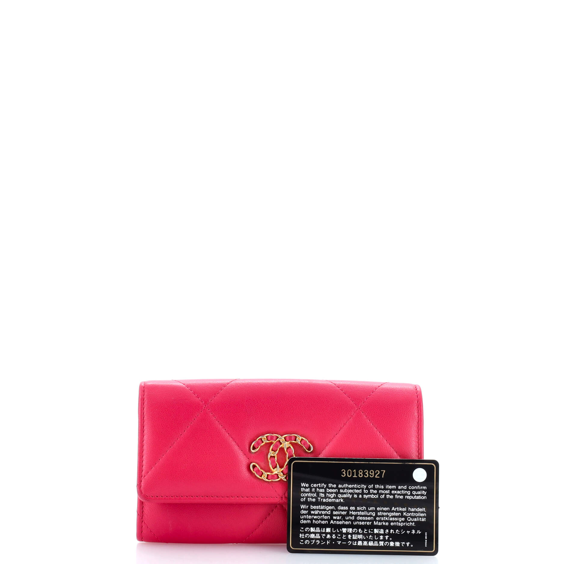 Chanel 19 Flap Wallet Quilted Lambskin Small