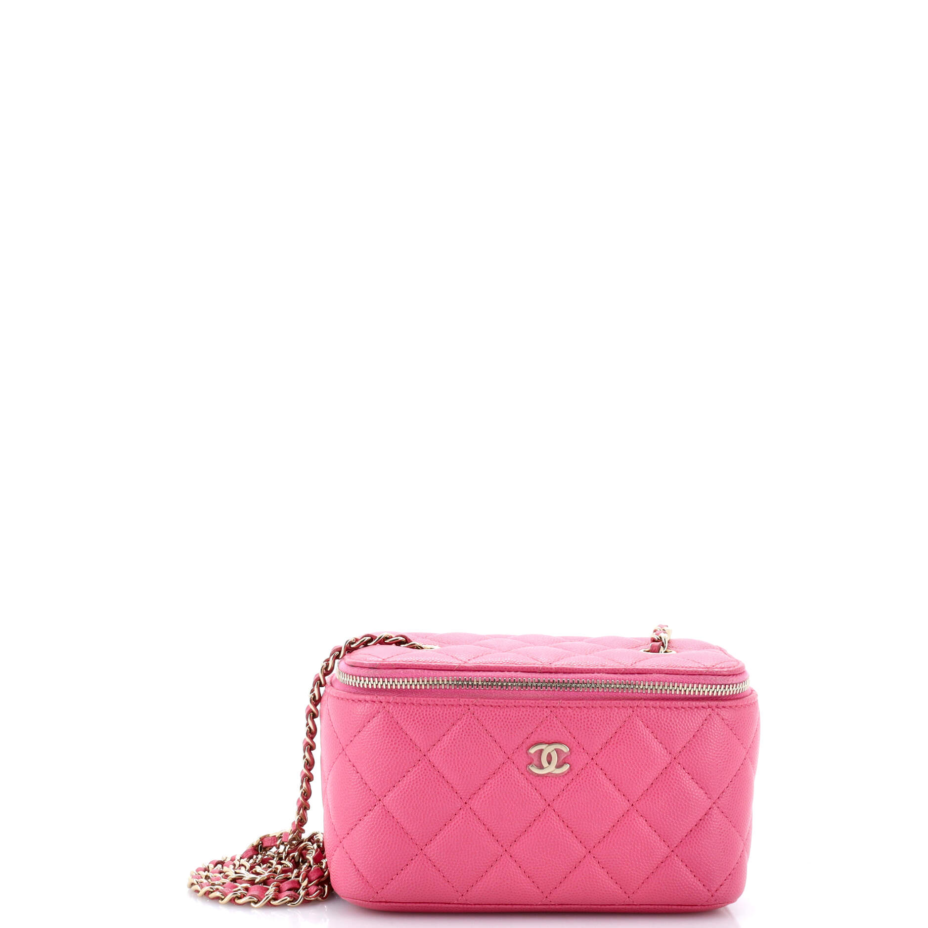 Chanel Classic Vanity Case with Chain Quilted Caviar Small