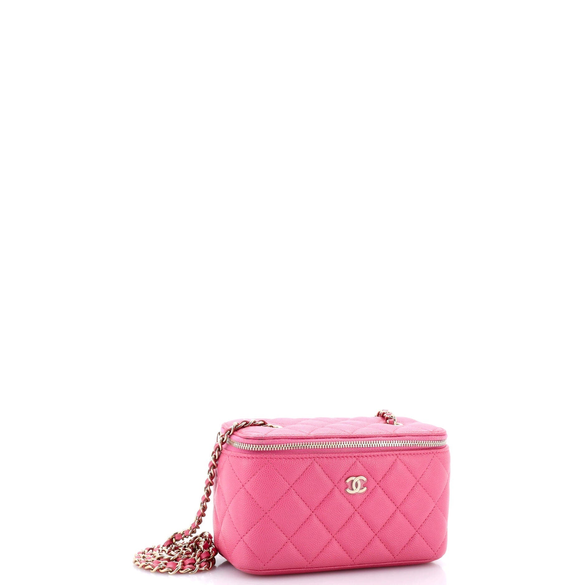 Chanel Classic Vanity Case with Chain Quilted Caviar Small