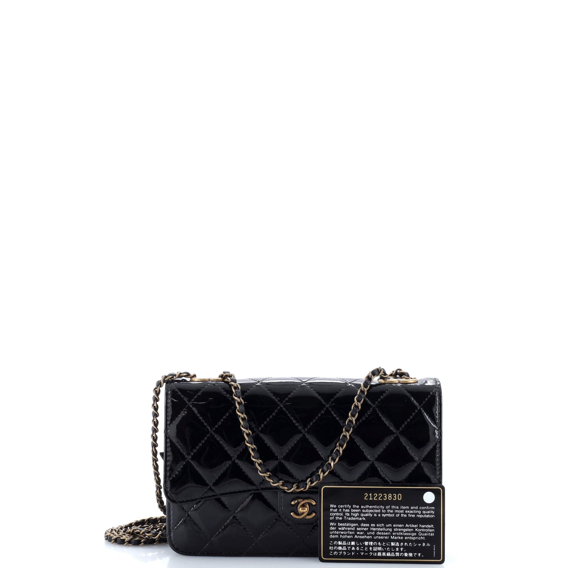 Chanel CC Eyelet Wallet on Chain Quilted