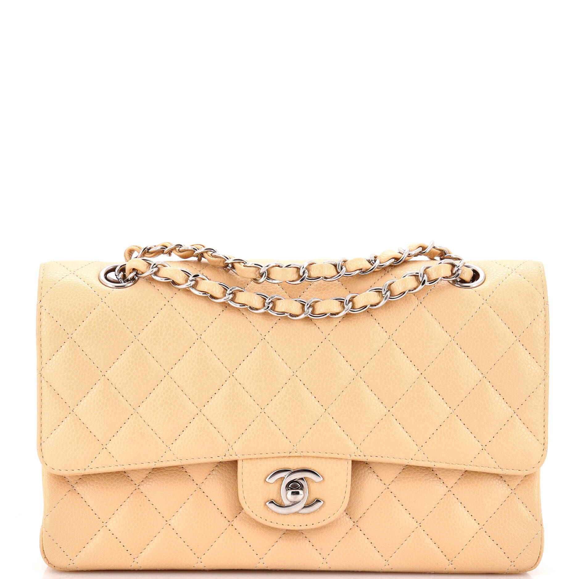 Chanel Classic Double Flap Bag Quilted Caviar Medium