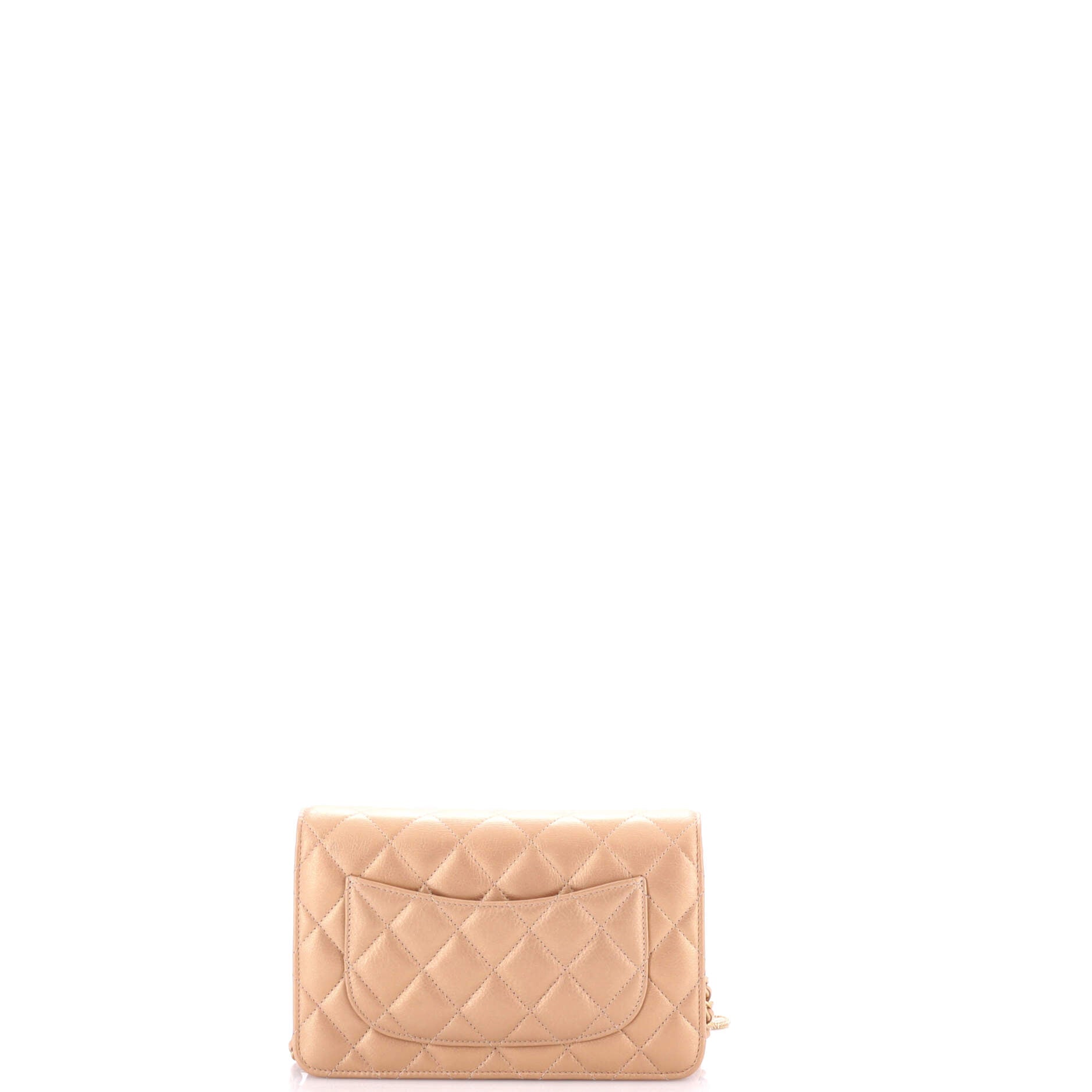 Chanel Textured CC Wallet on Chain Quilted Caviar