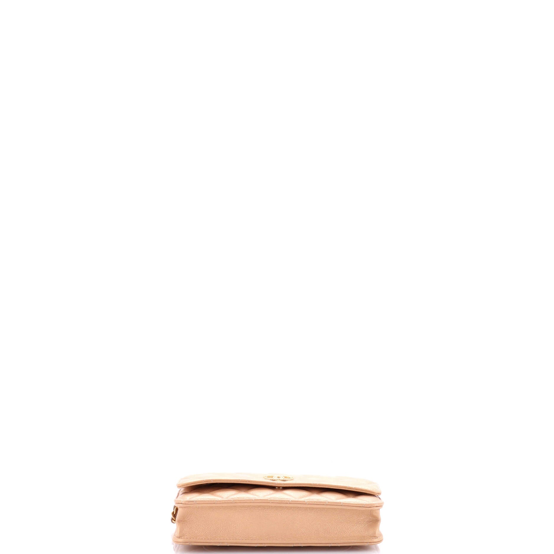 Chanel Textured CC Wallet on Chain Quilted Caviar
