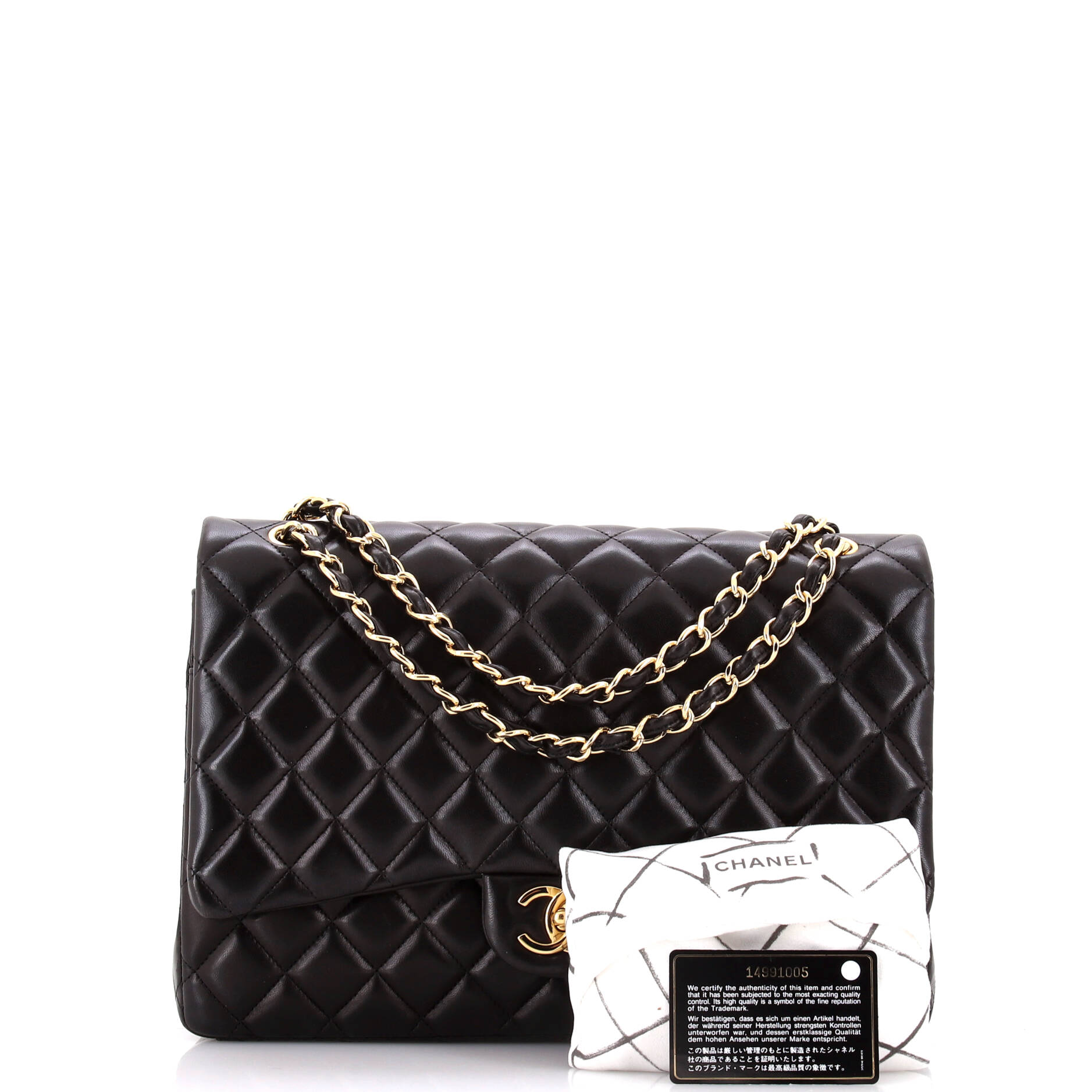 Chanel Classic Double Flap Bag Quilted Lambskin Maxi