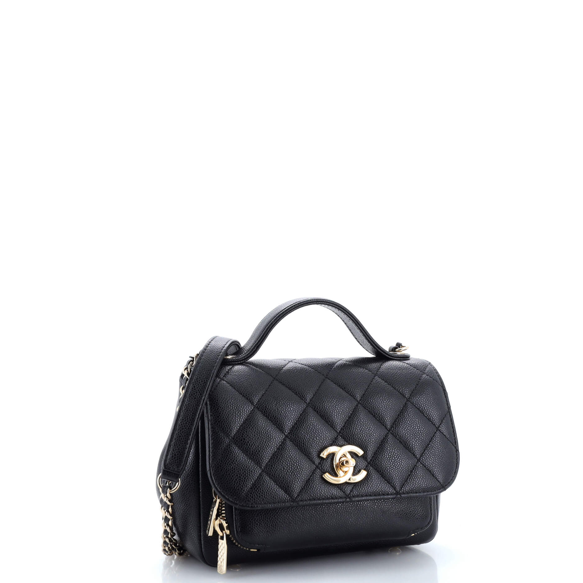 Chanel Business Affinity Flap Bag Quilted Caviar Small