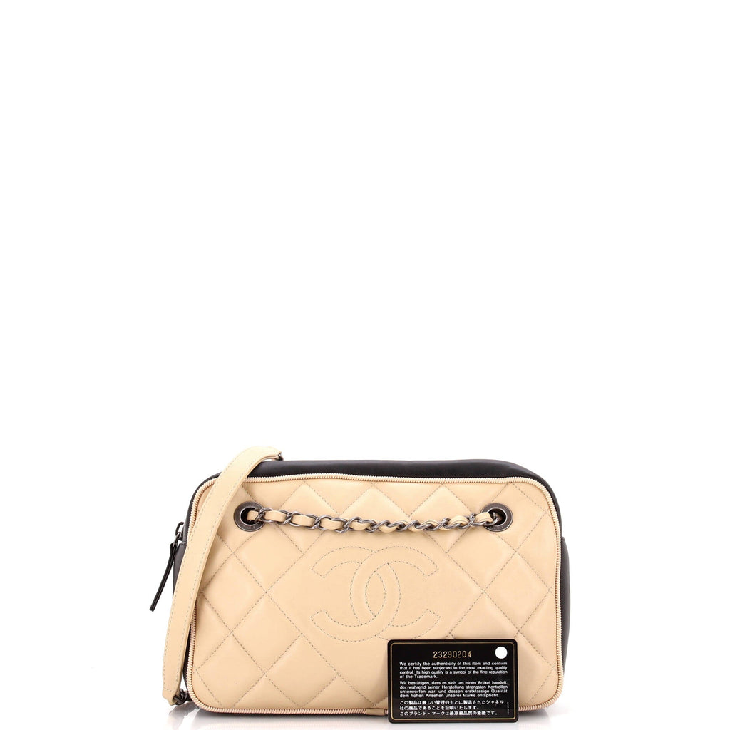 Chanel Diamond CC Camera Case Bag Quilted Lambskin Medium