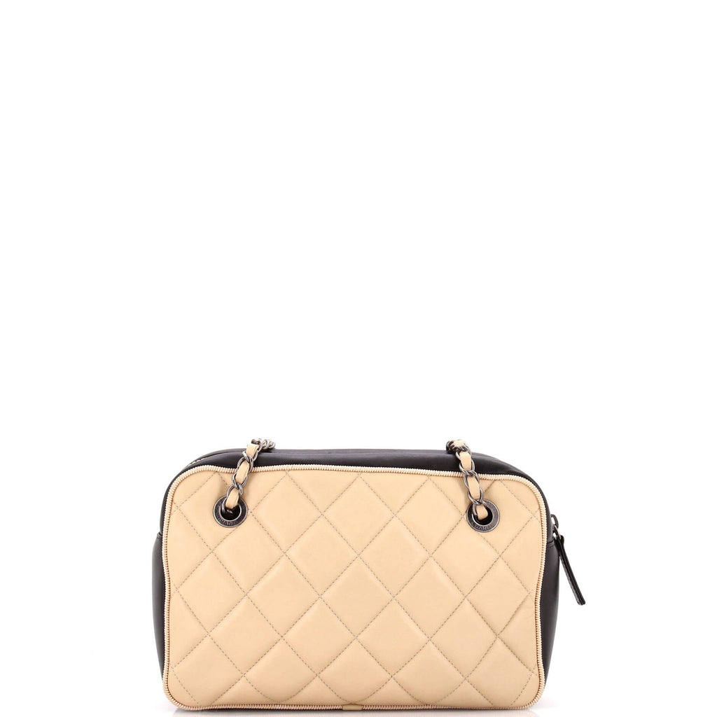 Chanel Diamond CC Camera Case Bag Quilted Lambskin Medium