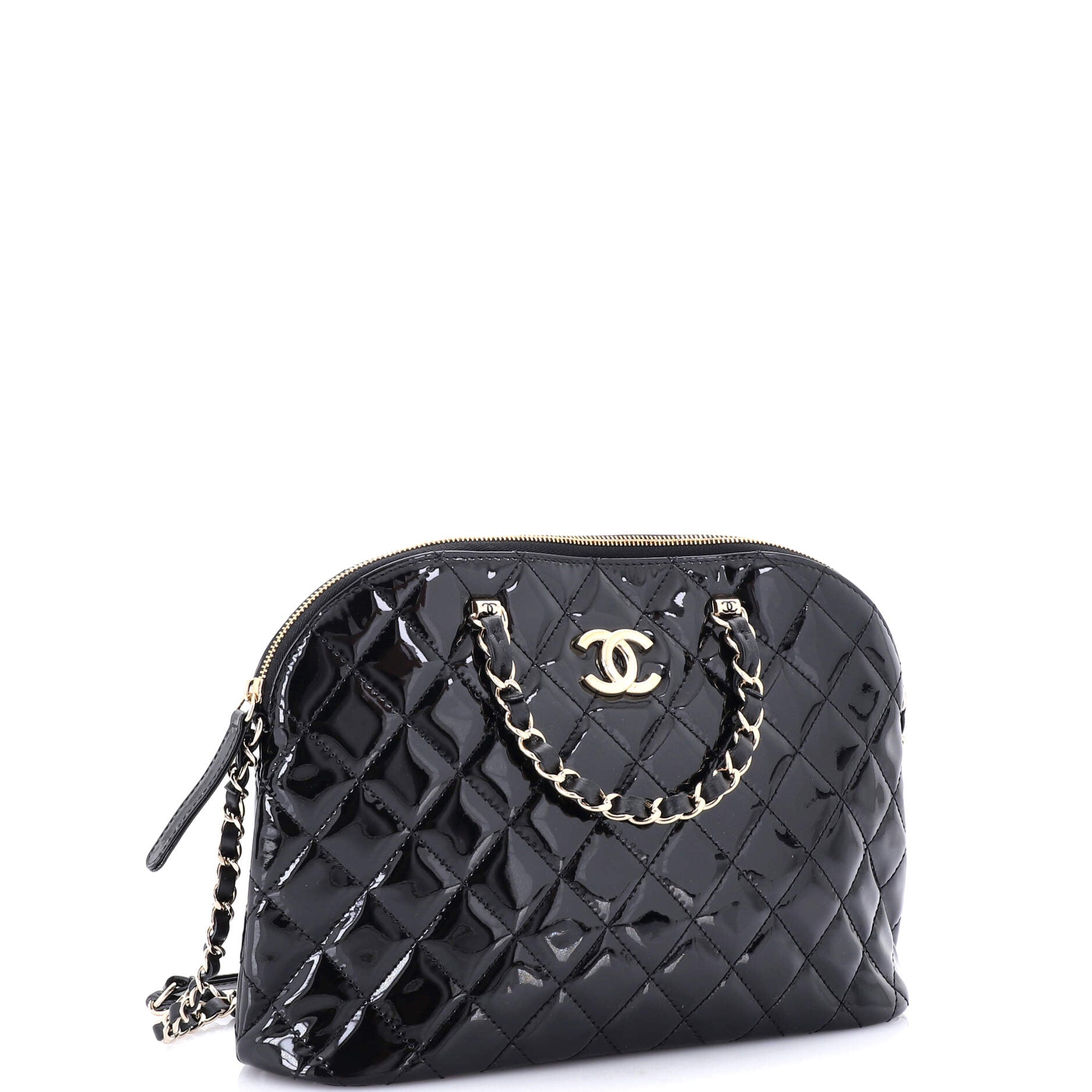 Chanel CC Dome Zip Shopping Bag Quilted  Small