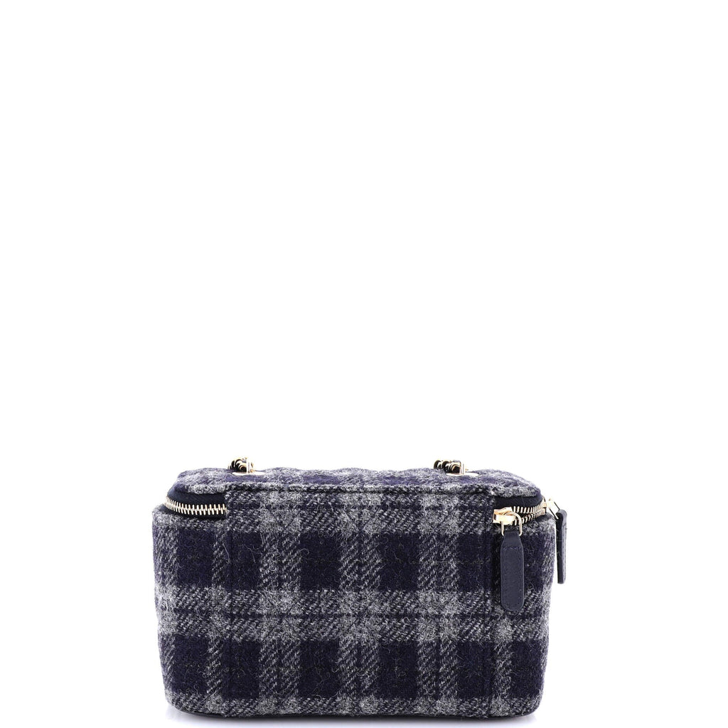 Chanel Classic Vanity Case with Chain Quilted Tweed Small