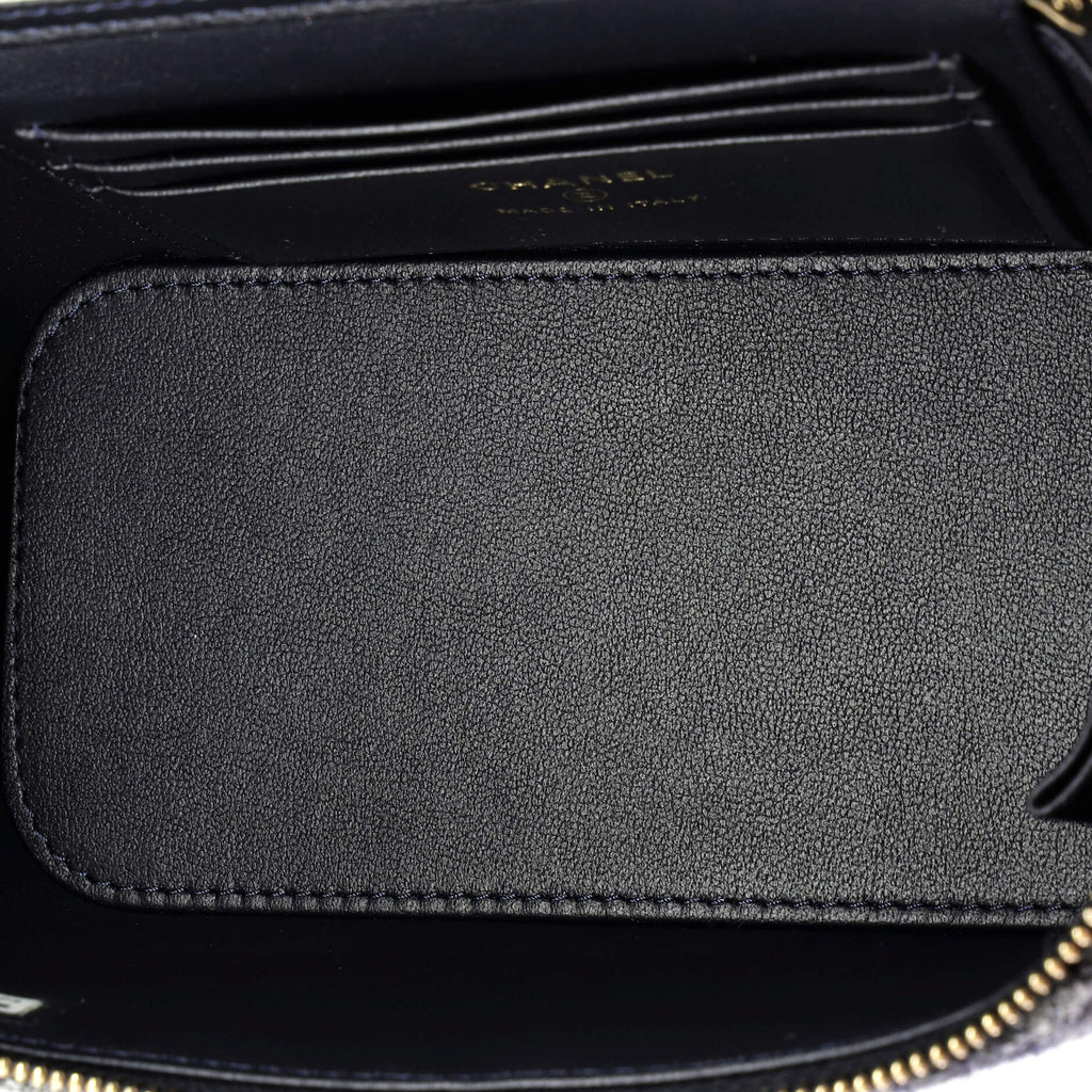 Chanel Classic Vanity Case with Chain Quilted Tweed Small