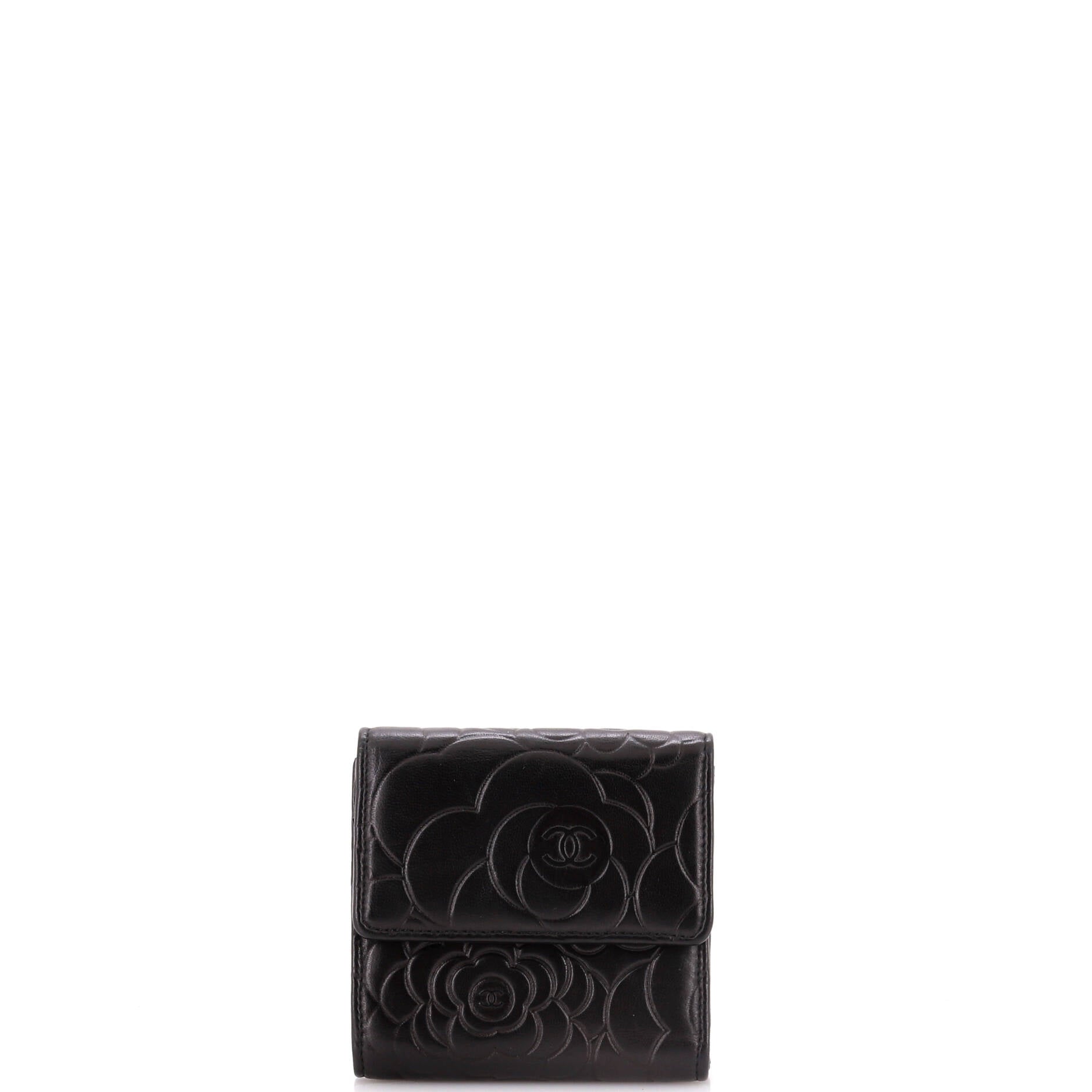 Chanel Trifold Wallet Camellia Lambskin Compact
