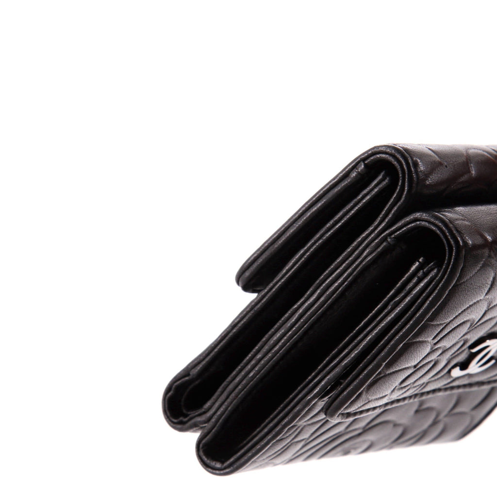 Chanel Trifold Wallet Camellia Lambskin Compact