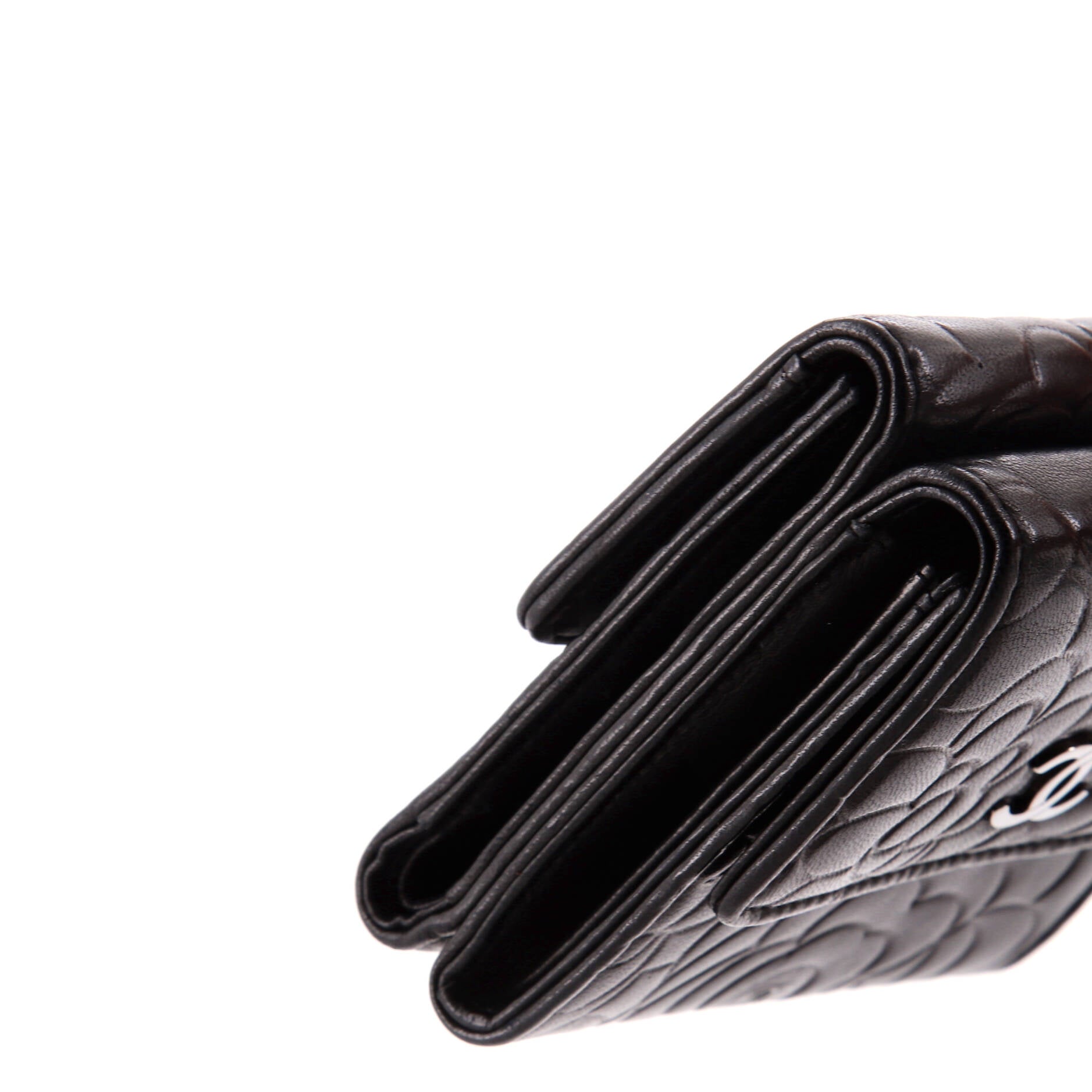 Chanel Trifold Wallet Camellia Lambskin Compact