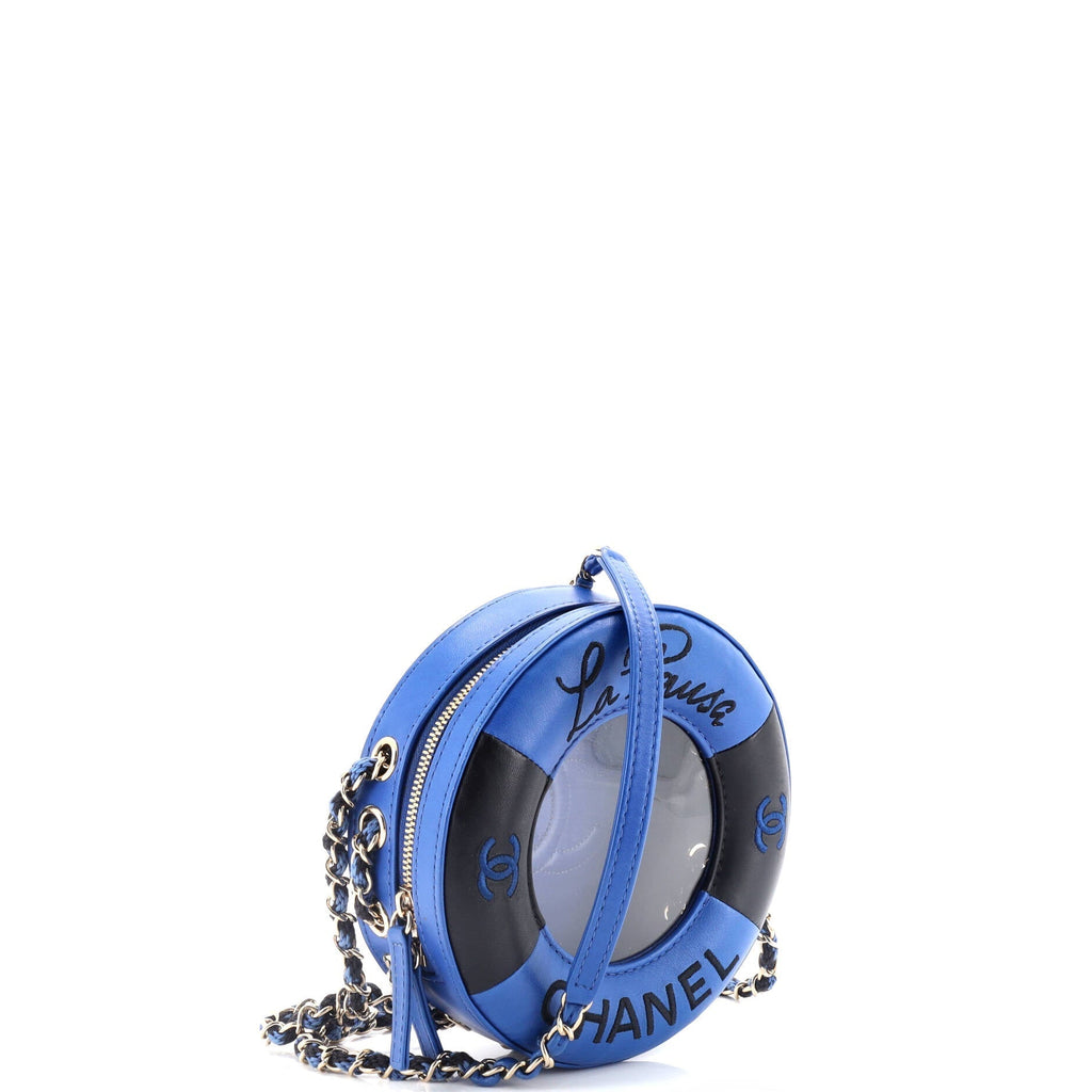 Chanel Lifesaver Round Crossbody Bag Lambskin Small