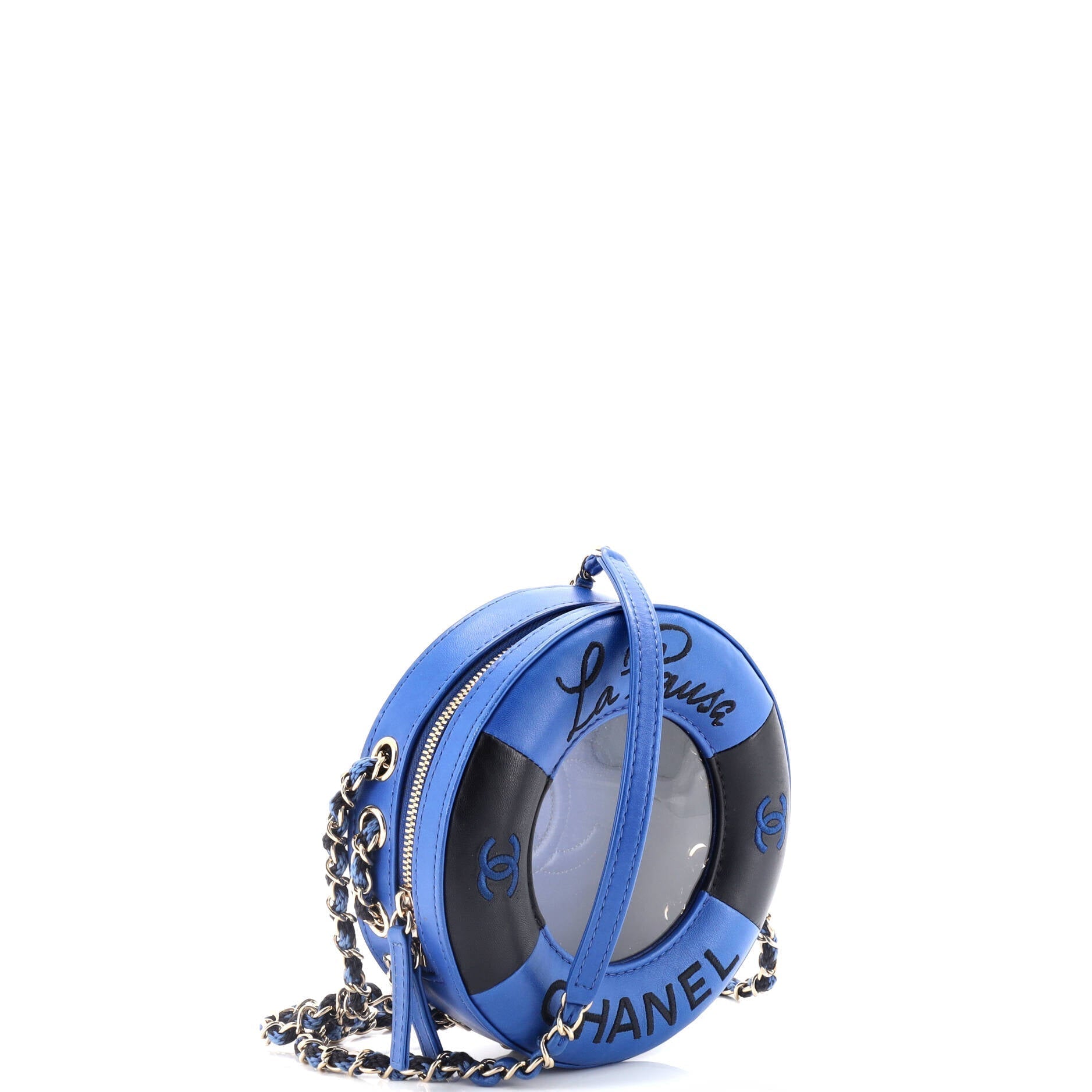 Chanel Lifesaver Round Crossbody Bag Lambskin Small