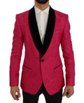 Dolce & Gabbana Pink Floral Brocade Slim Blazer Jacket
