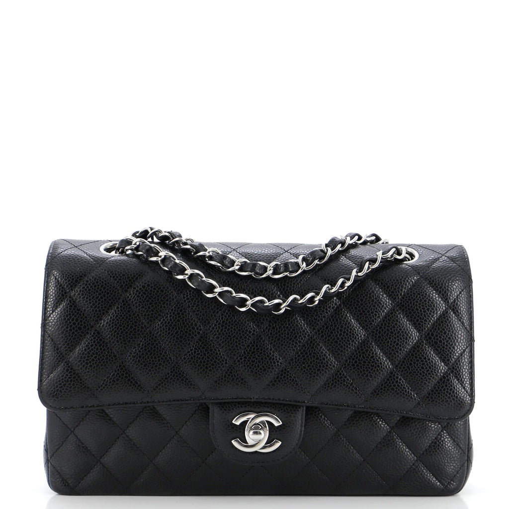 Chanel Classic Double Flap Bag Quilted Caviar Medium