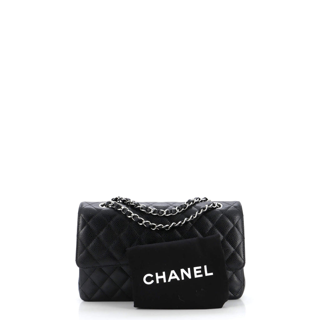 Chanel Classic Double Flap Bag Quilted Caviar Medium