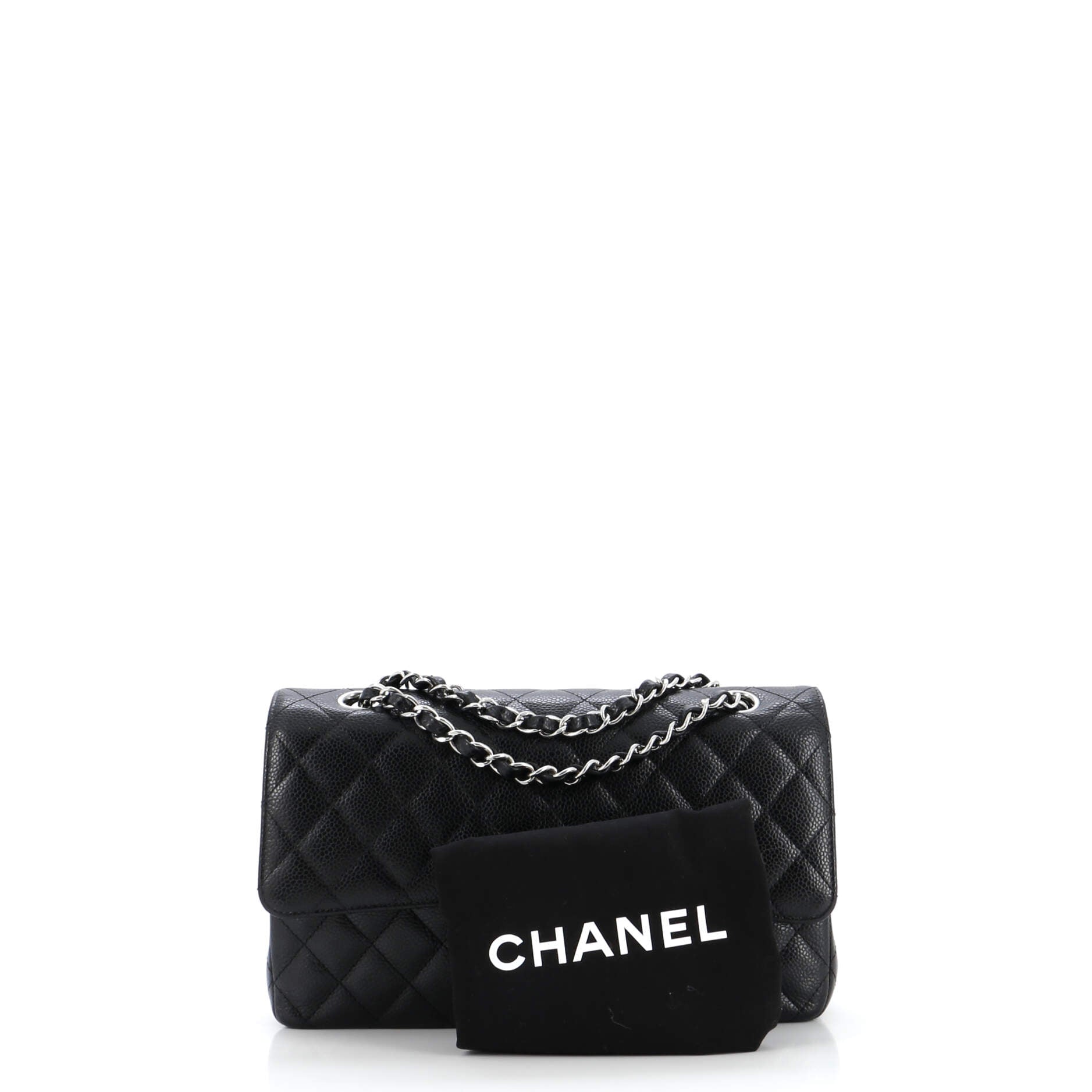 Chanel Classic Double Flap Bag Quilted Caviar Medium
