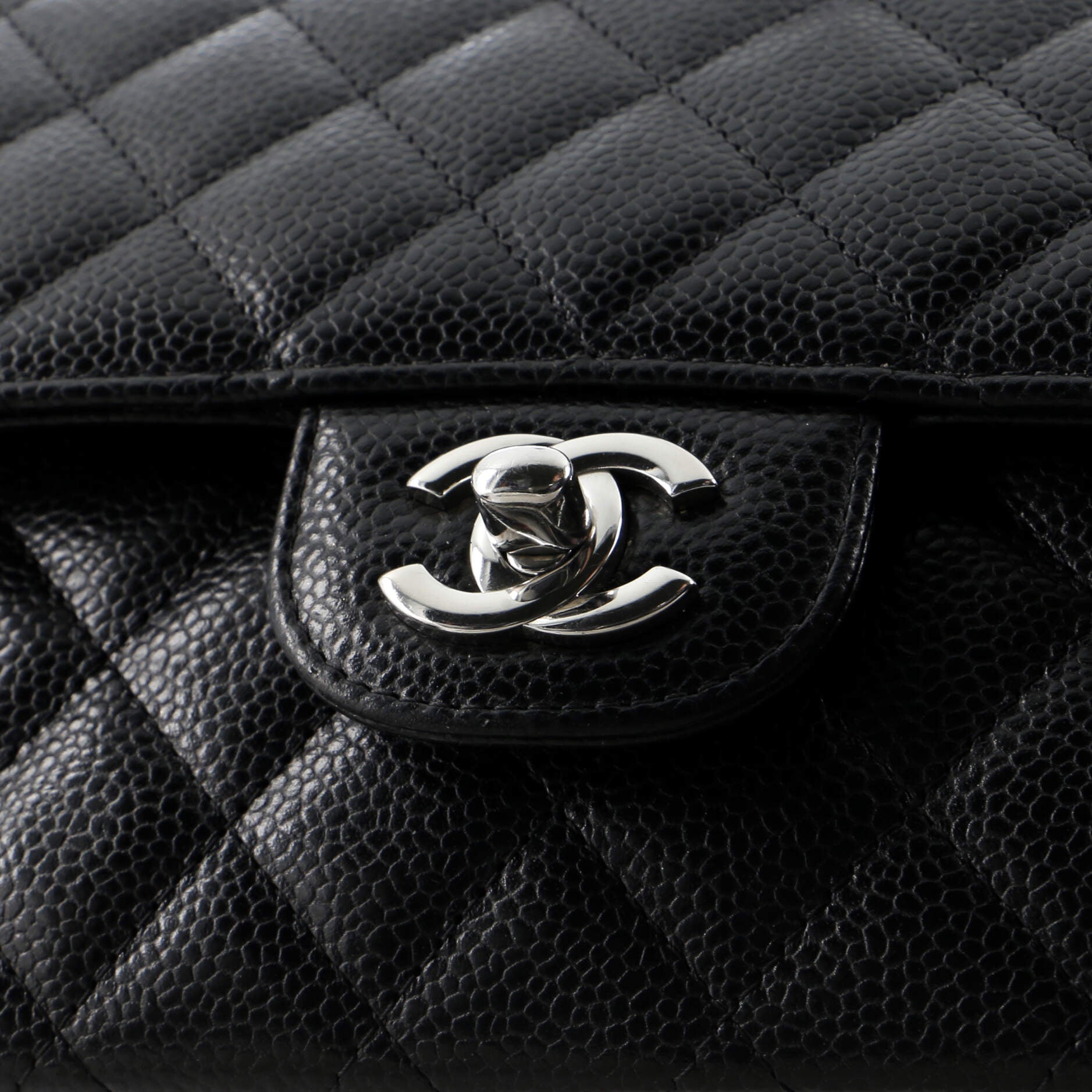 Chanel Classic Double Flap Bag Quilted Caviar Medium