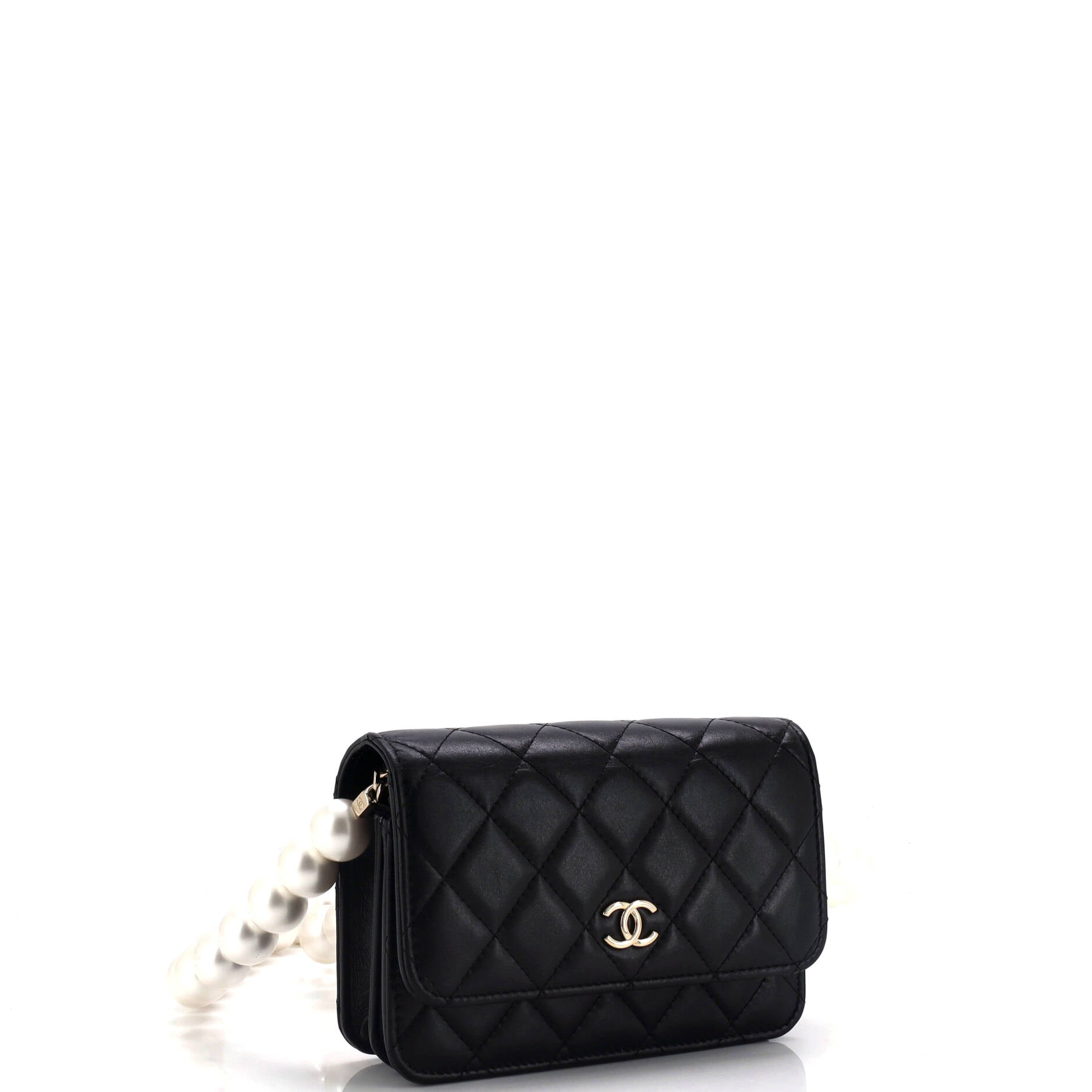 Chanel Pearl Strap CC Wallet on Chain Quilted Calfskin Mini