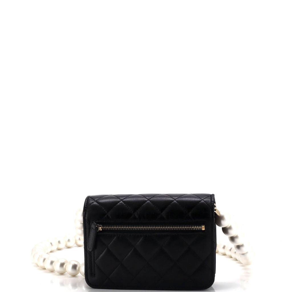 Chanel Pearl Strap CC Wallet on Chain Quilted Calfskin Mini