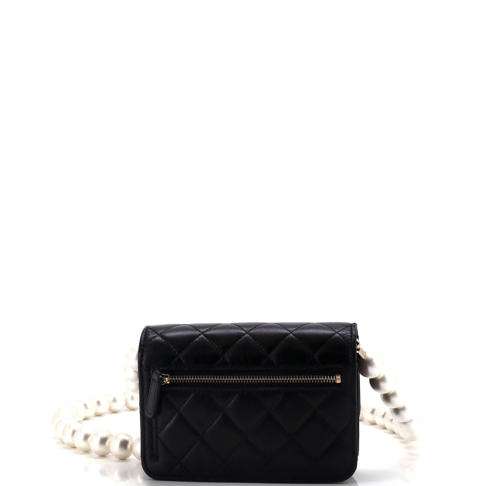 Chanel Pearl Strap CC Wallet on Chain Quilted Calfskin Mini