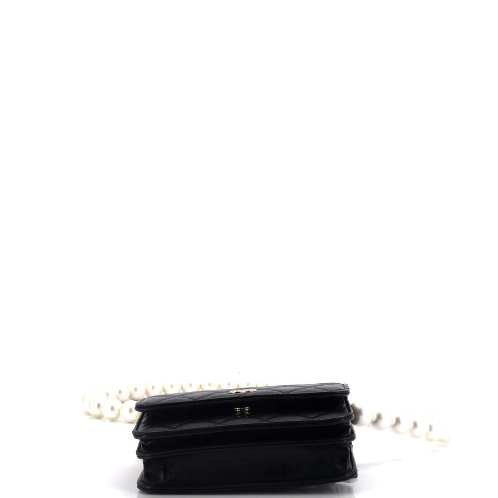 Chanel Pearl Strap CC Wallet on Chain Quilted Calfskin Mini