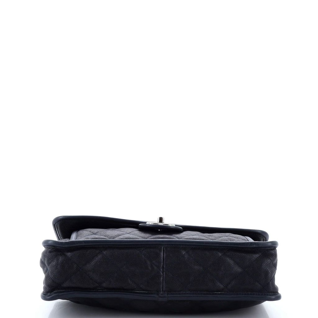 Chanel French Riviera Flap Bag Quilted Caviar Large