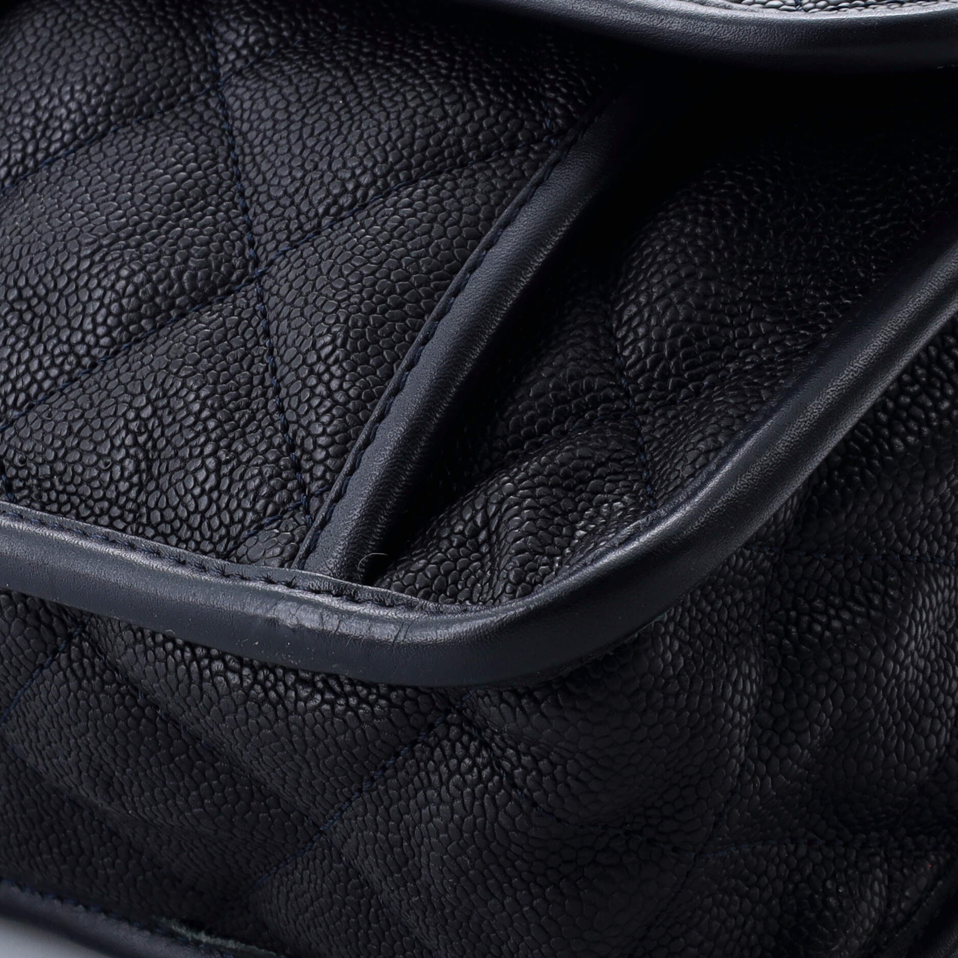 Chanel French Riviera Flap Bag Quilted Caviar Large