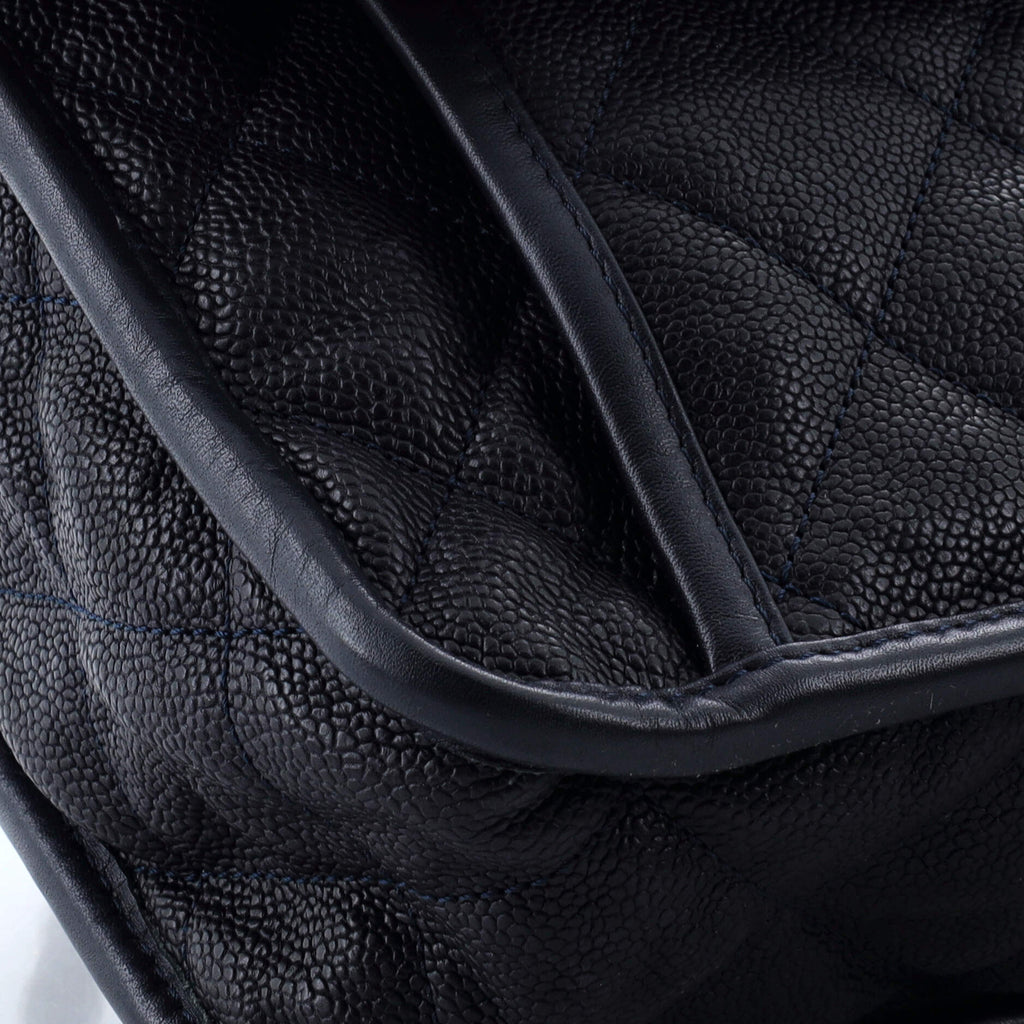Chanel French Riviera Flap Bag Quilted Caviar Large