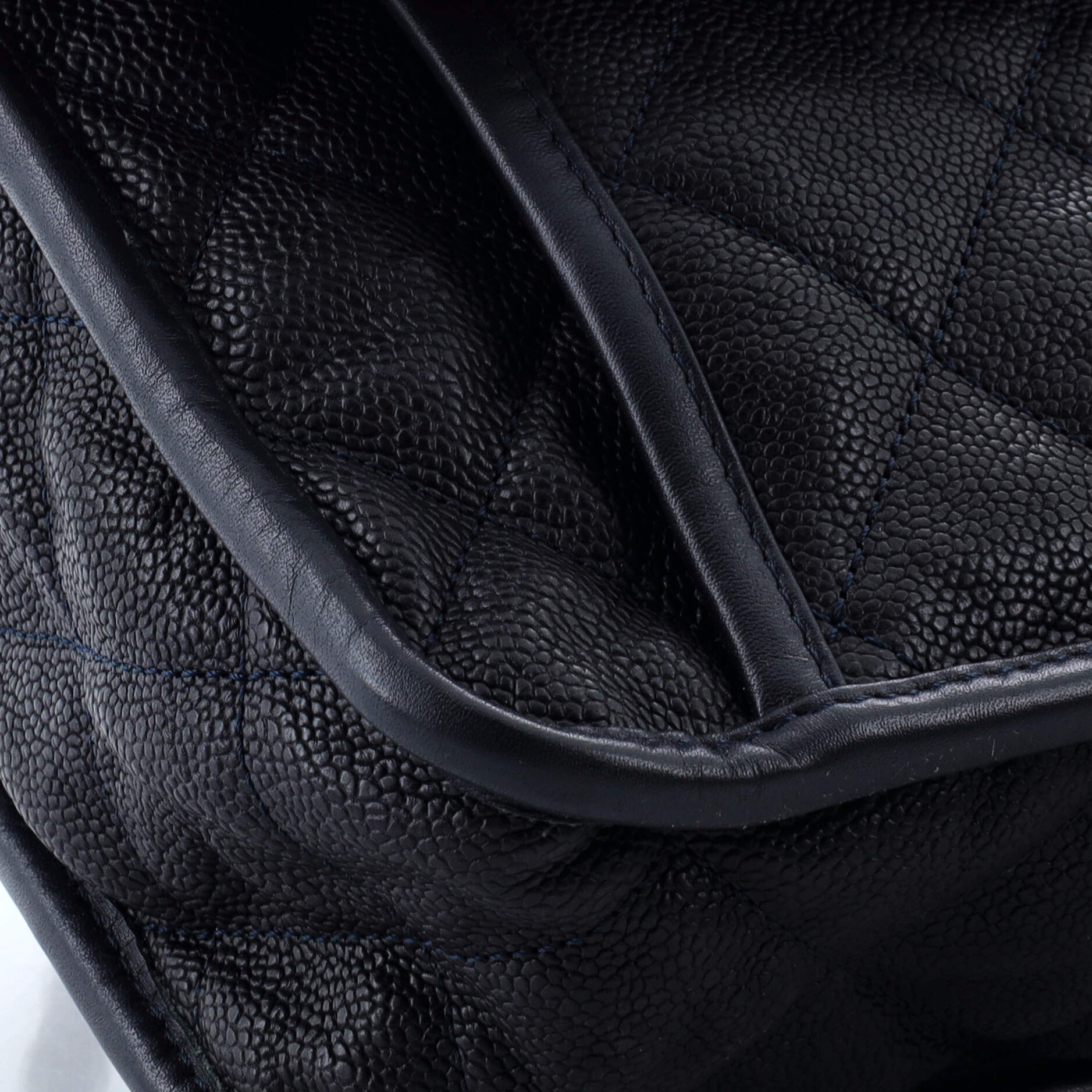 Chanel French Riviera Flap Bag Quilted Caviar Large