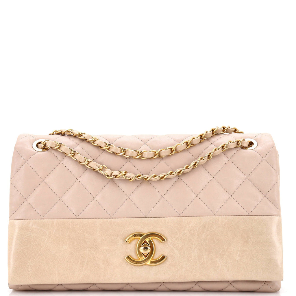 Chanel Soft Elegance Flap Bag Quilted Distressed Calfskin Jumbo