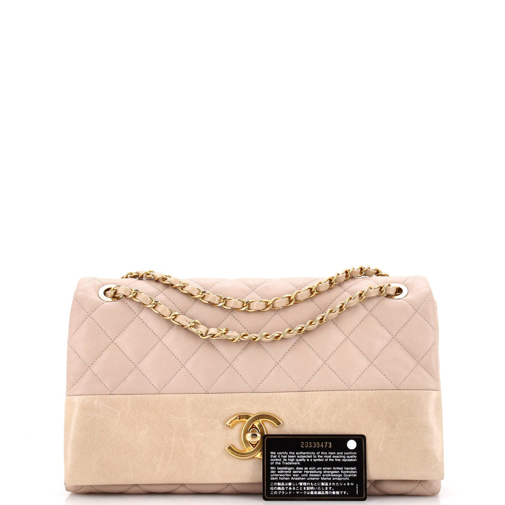 Chanel Soft Elegance Flap Bag Quilted Distressed Calfskin Jumbo