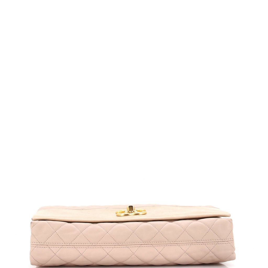 Chanel Soft Elegance Flap Bag Quilted Distressed Calfskin Jumbo
