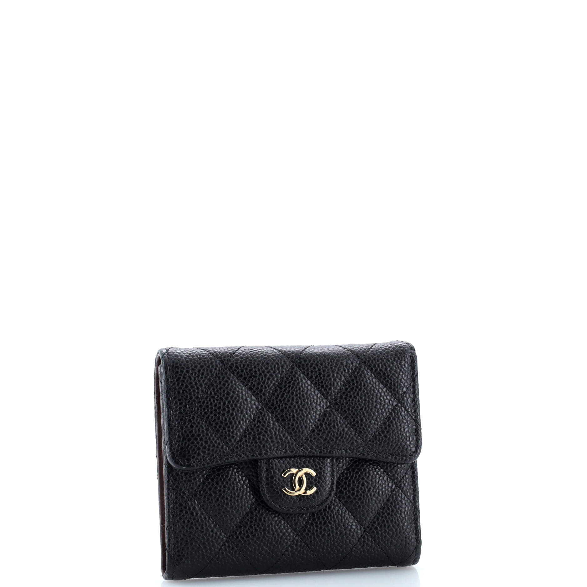 Chanel CC Compact Classic Flap Wallet Quilted Caviar