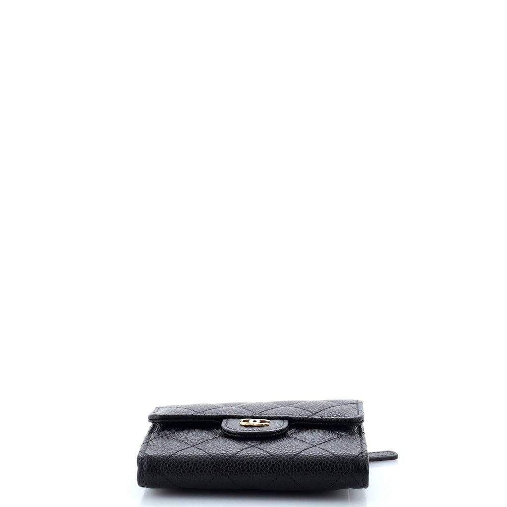 Chanel CC Compact Classic Flap Wallet Quilted Caviar