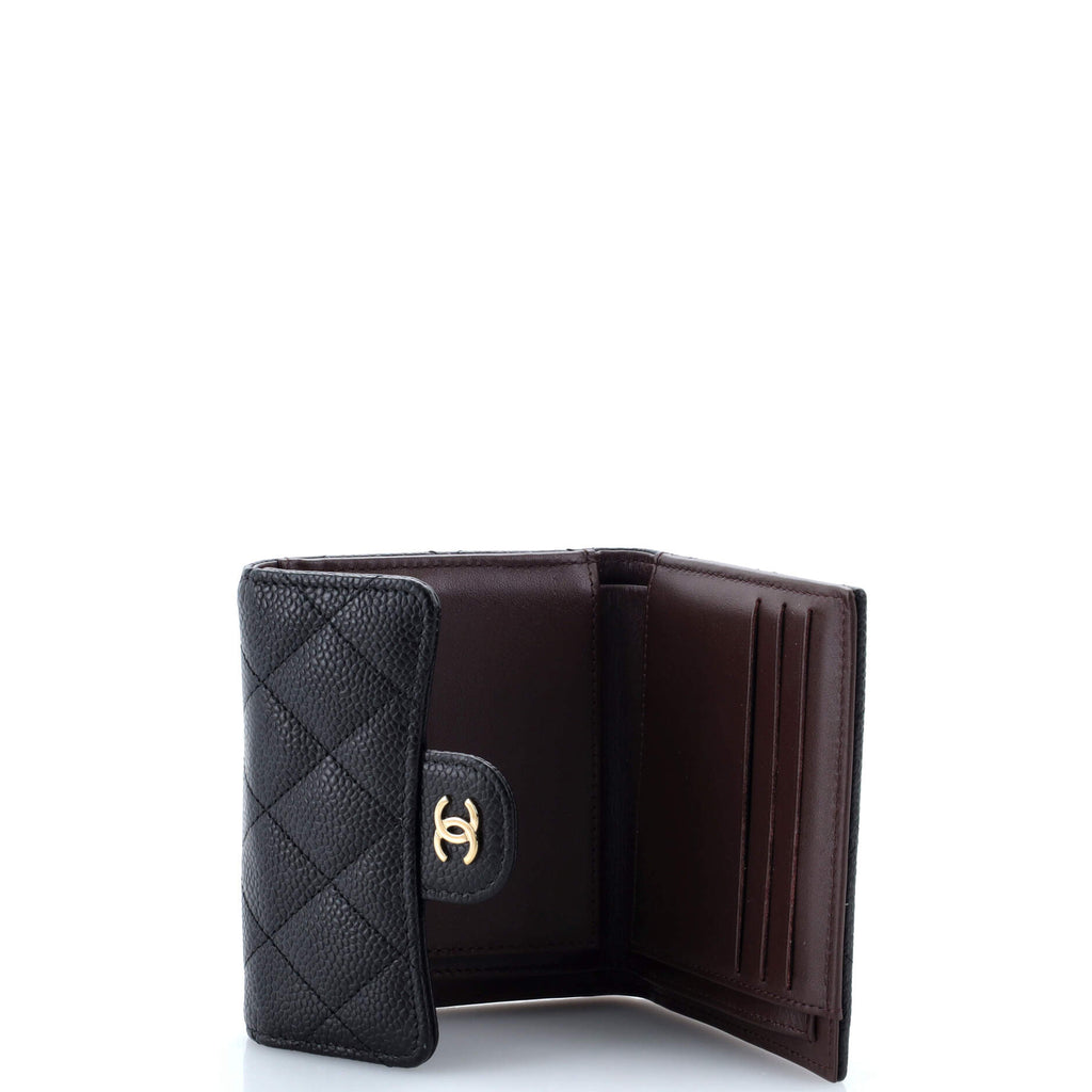 Chanel CC Compact Classic Flap Wallet Quilted Caviar