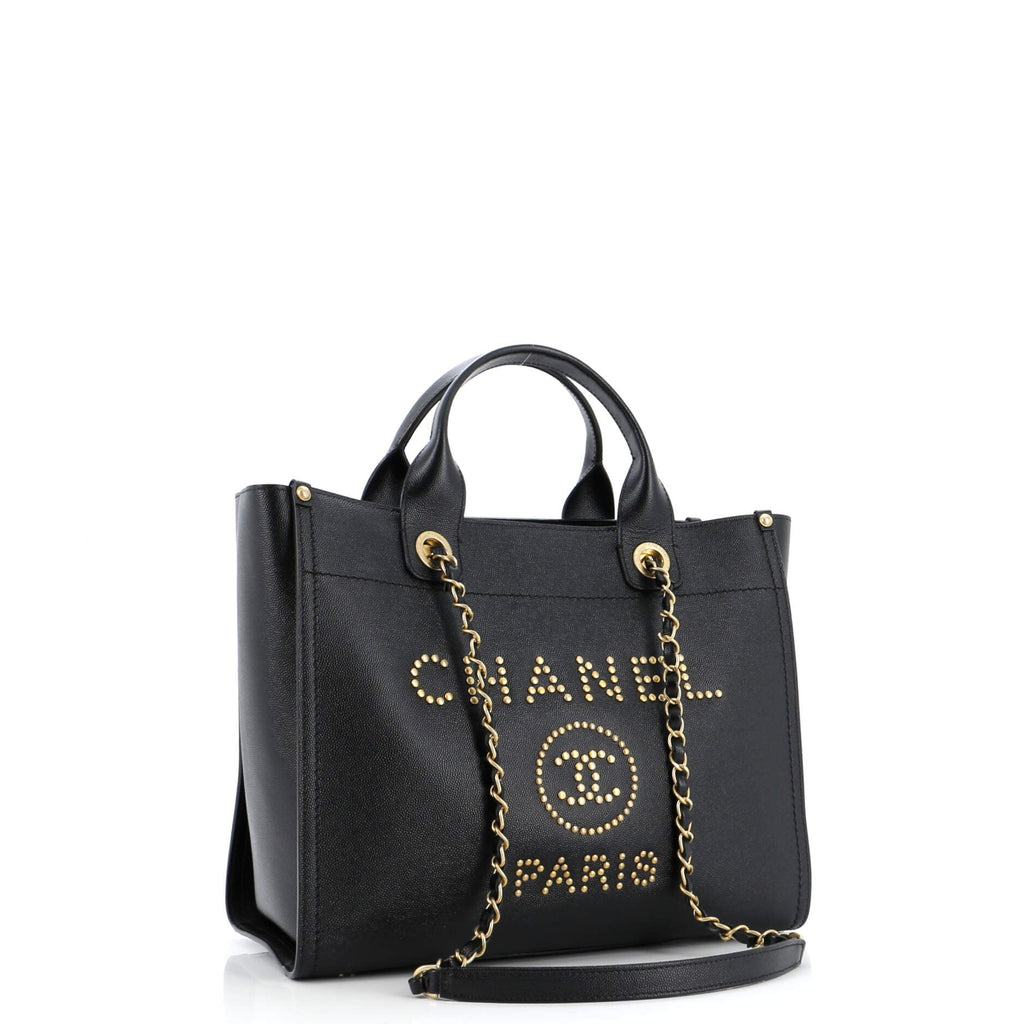 Chanel Deauville Tote Studded Caviar Small