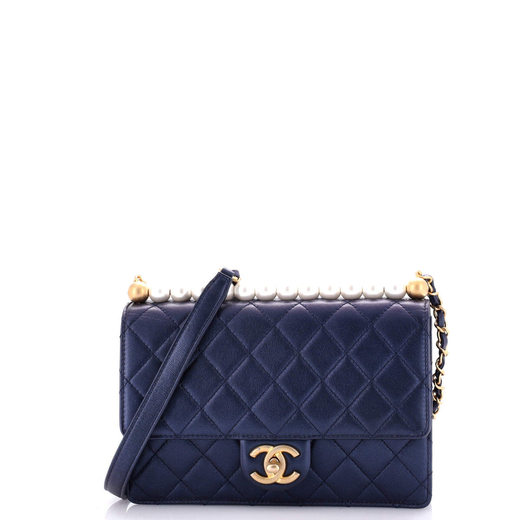 Chanel Chic Pearls Flap Bag Quilted Lambskin Small