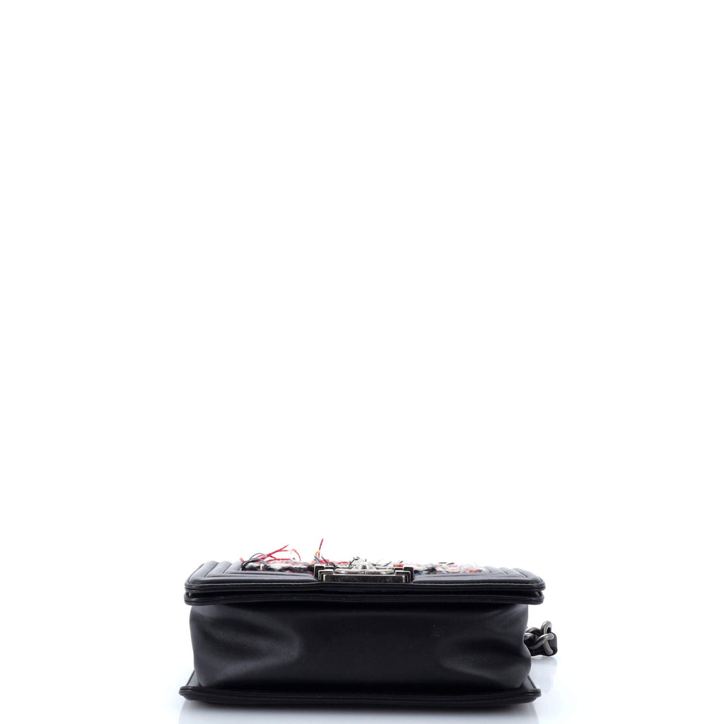 Chanel Boy Flap Bag Braided Tweed Small