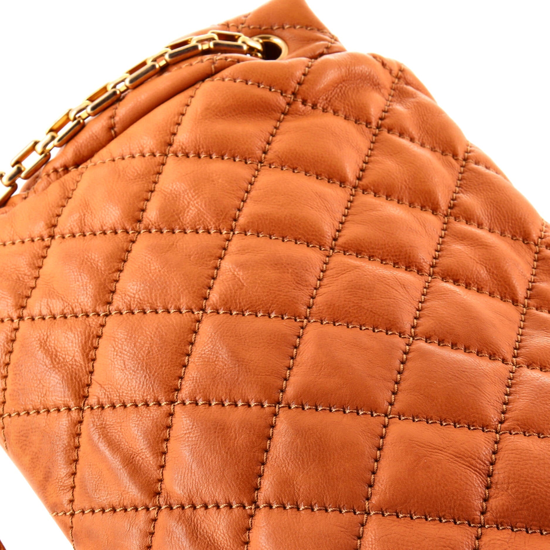 Chanel Retro Chain Accordion Flap Bag Quilted Leather Large