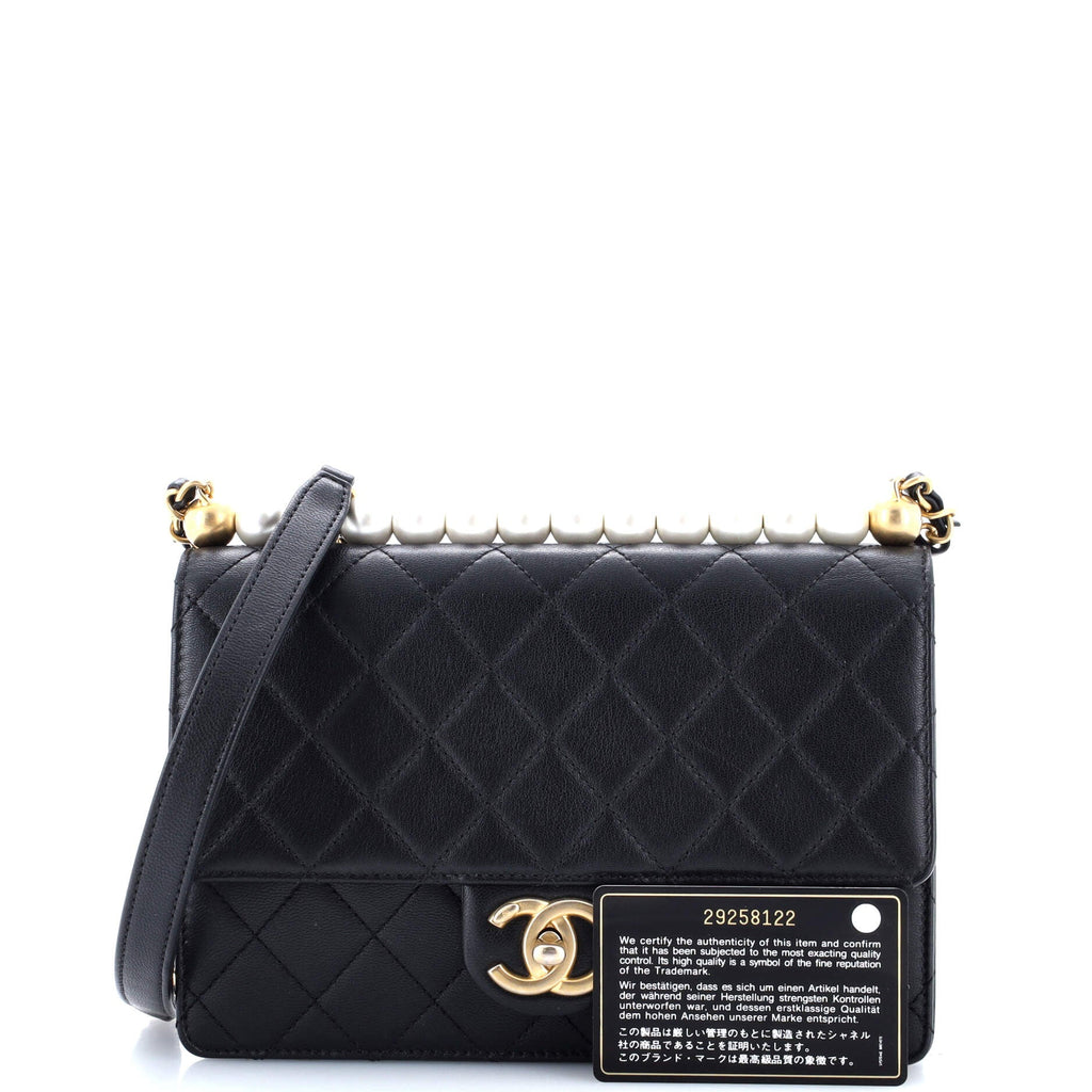 Chanel Chic Pearls Flap Bag Quilted Lambskin Small