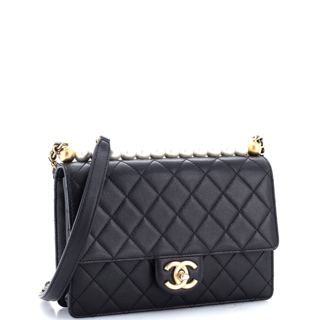 Chanel Chic Pearls Flap Bag Quilted Lambskin Small