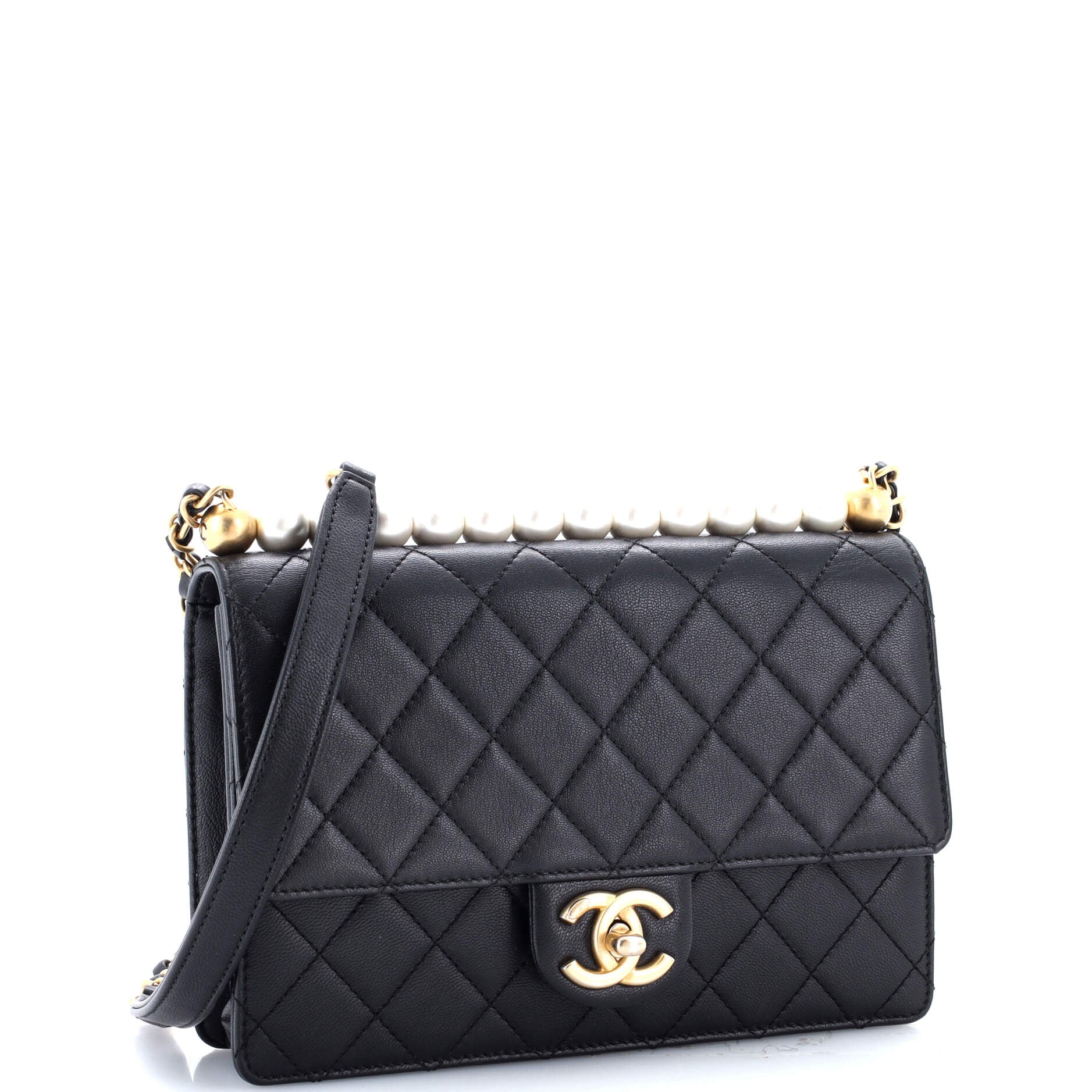 Chanel Chic Pearls Flap Bag Quilted Lambskin Small