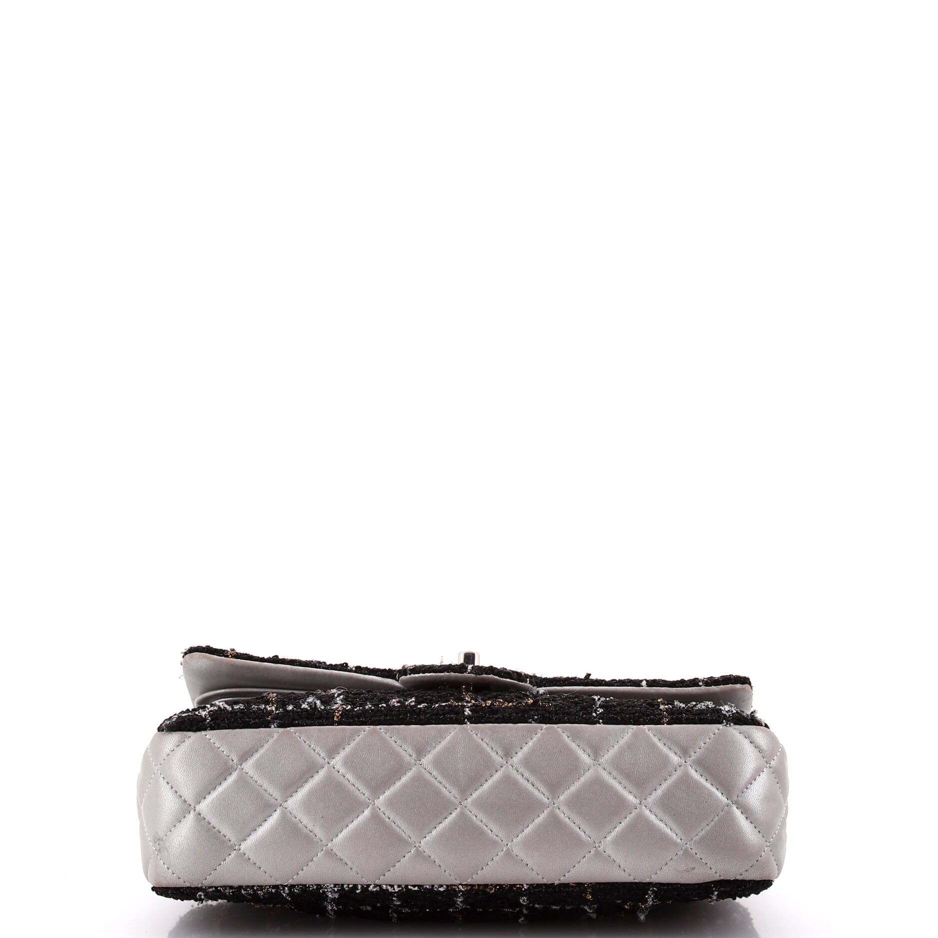 Chanel Classic Double Flap Bag Tweed and Quilted Lambskin Medium