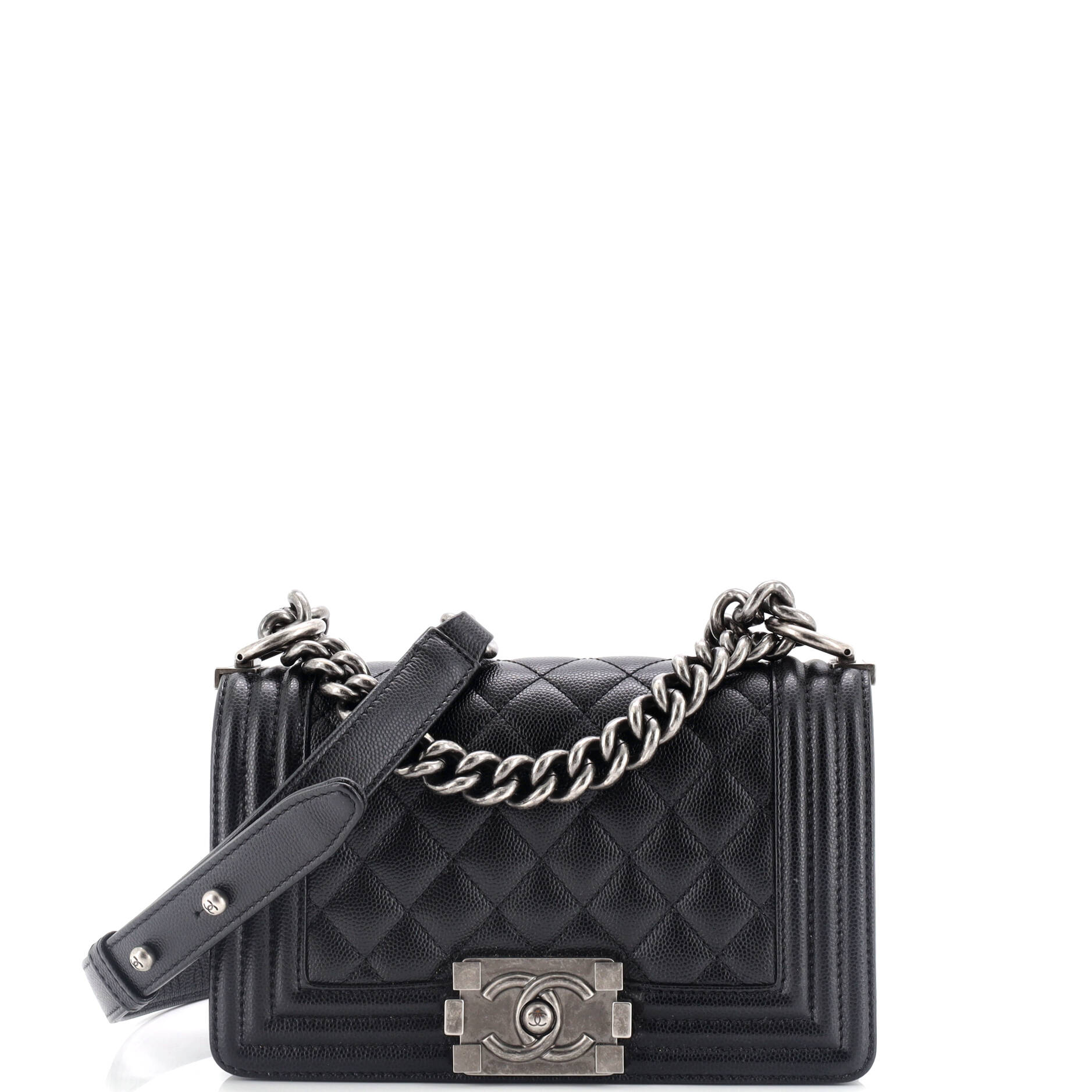 Chanel Boy Flap Bag Quilted Caviar Small